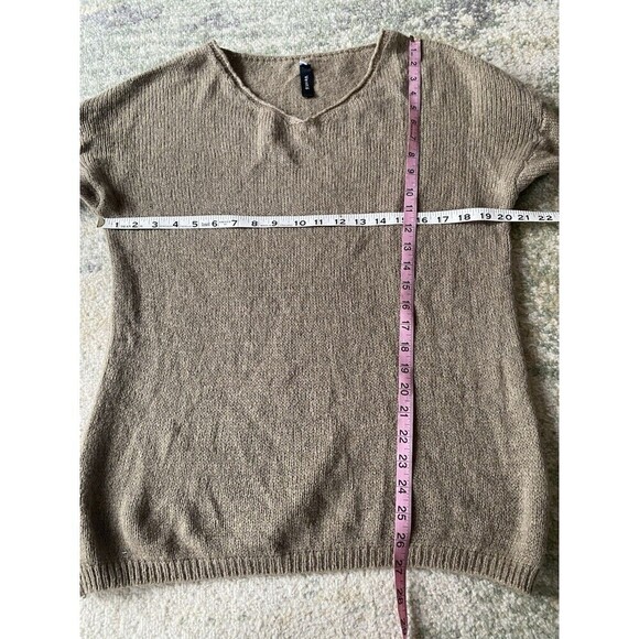 Venti6 V-Neck Brown/Tan Soft Lightweight Sweater Size Small Mohair Made in Italy - Picture 5 of 7